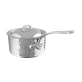 Mauviel M'ELITE Hammered Sauce Pan w/ lid, Cast Stainless Steel Handles, 2.6-Qt