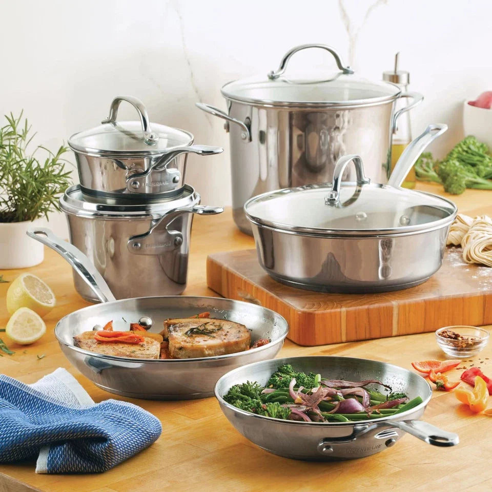 Farberware Millennium Stainless Steel Cookware Professional Pots and Pans 10-Pc